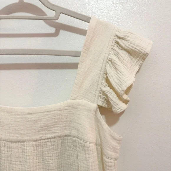 Entro Gauze Colorblock Tiered Mini Dress L Pockets Boho - Picture 4 of 9